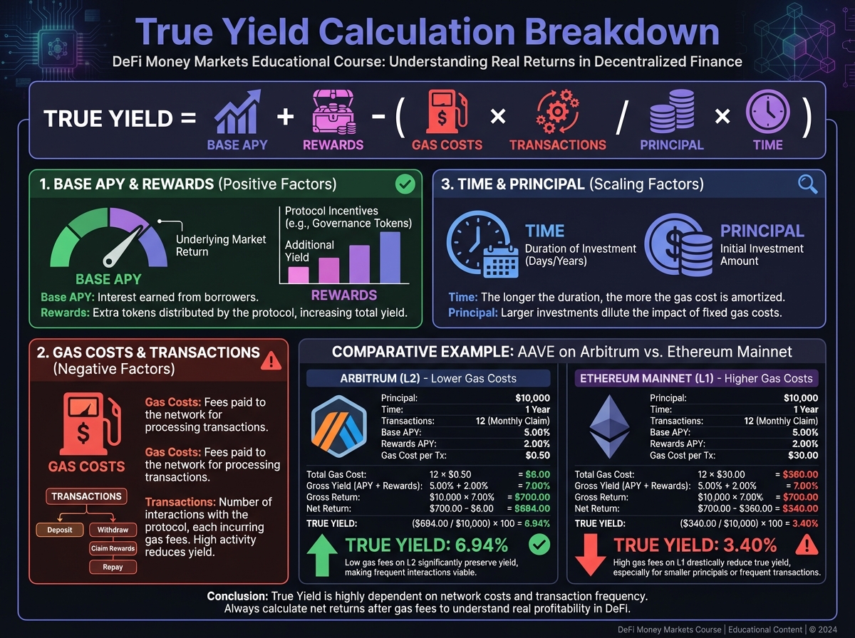 True Yield Calculation Breakdown