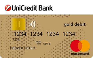 UniCredit MasterCard Arany bankkártya (dombornyomott)