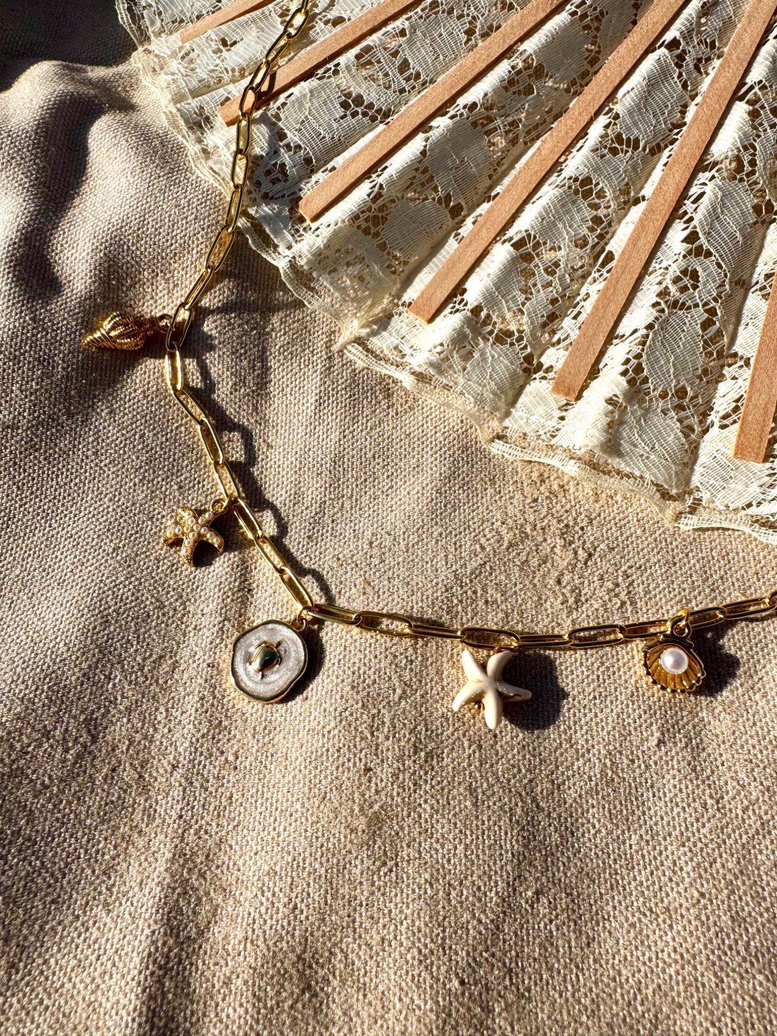 Collier “Marine ” – Charms d’Été en Acier Inoxydable 🐚🌞