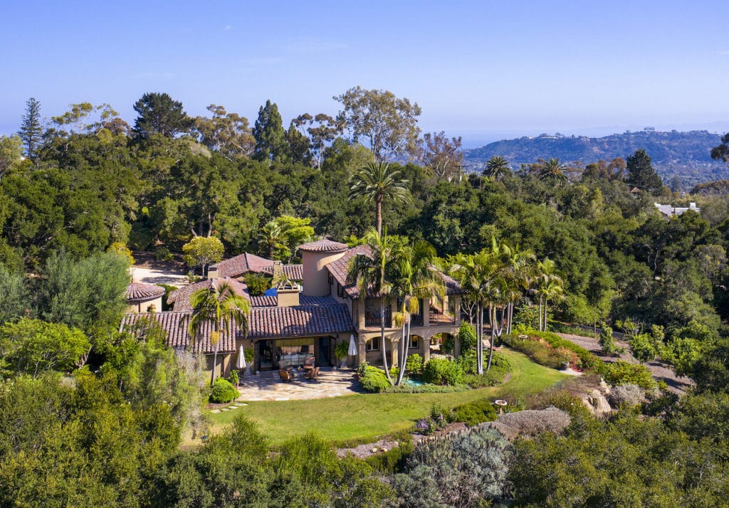 Spanish Colonial estate for sale complete with a red tiled roof synomous with Santa Barbara architecture