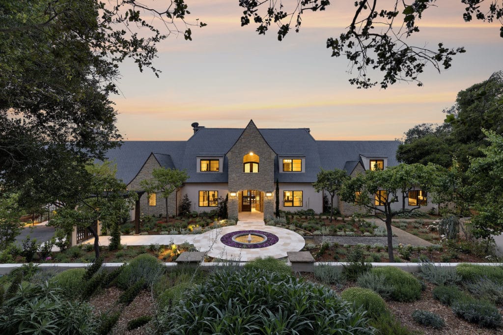 The front of a Montecito home for sale