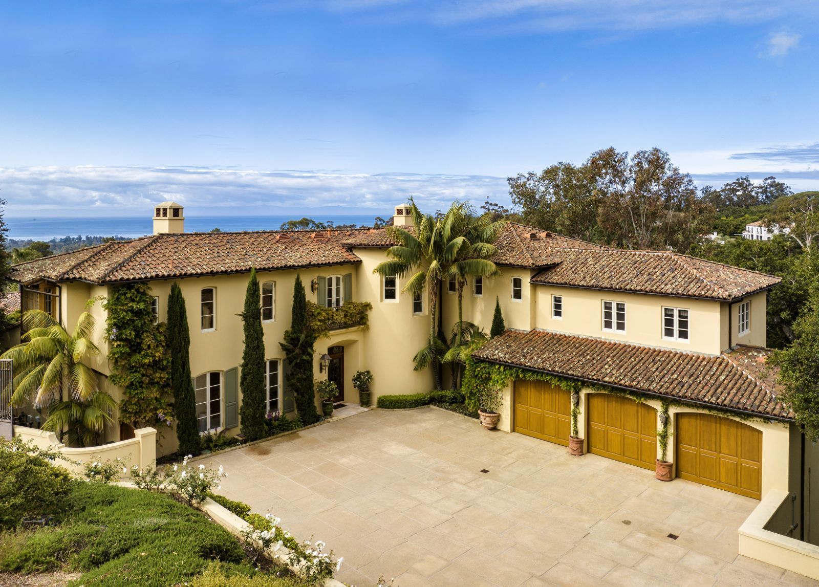 A birds eye view of a classic contemporary Mediterranean home.