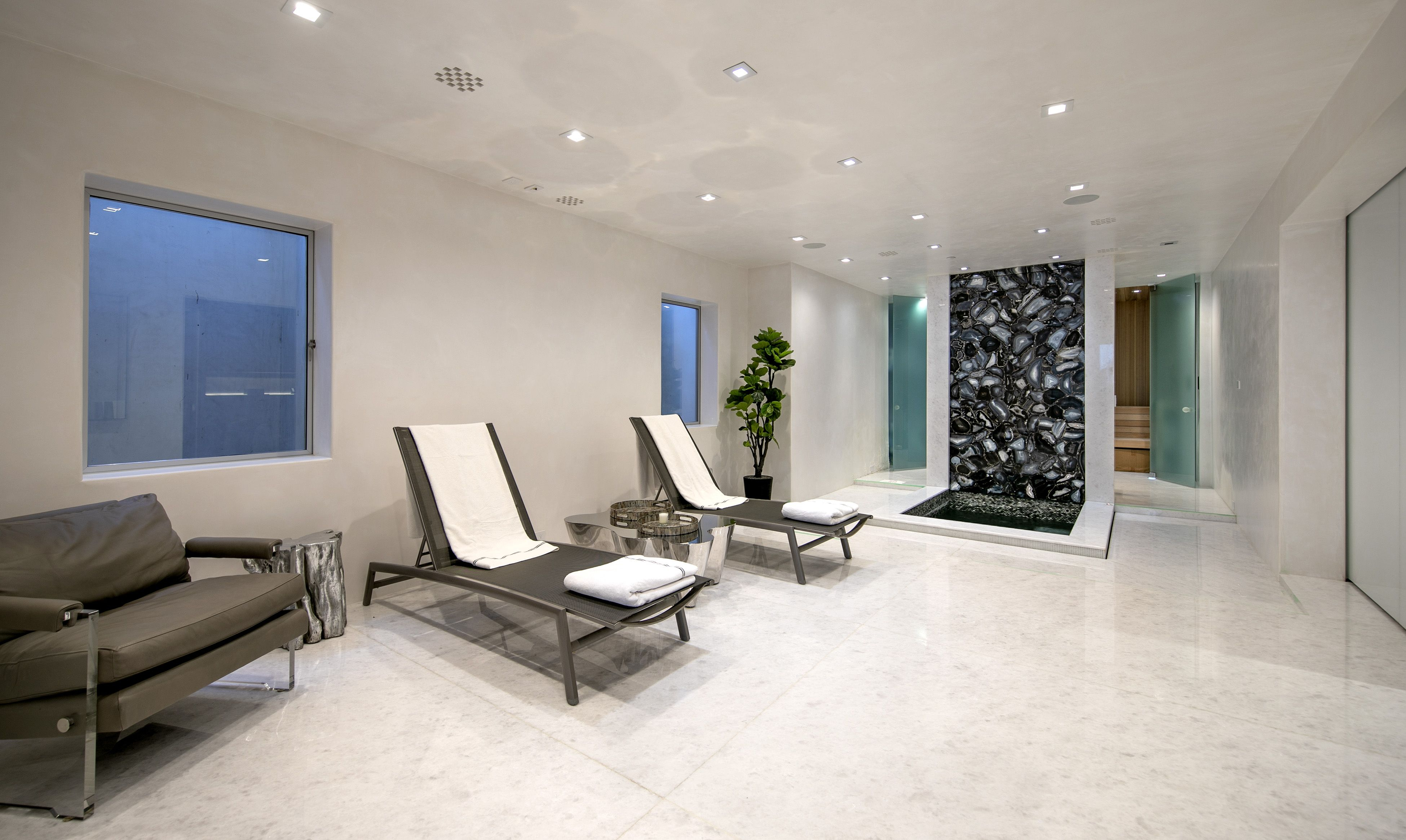 A spa space inside a luxury home.