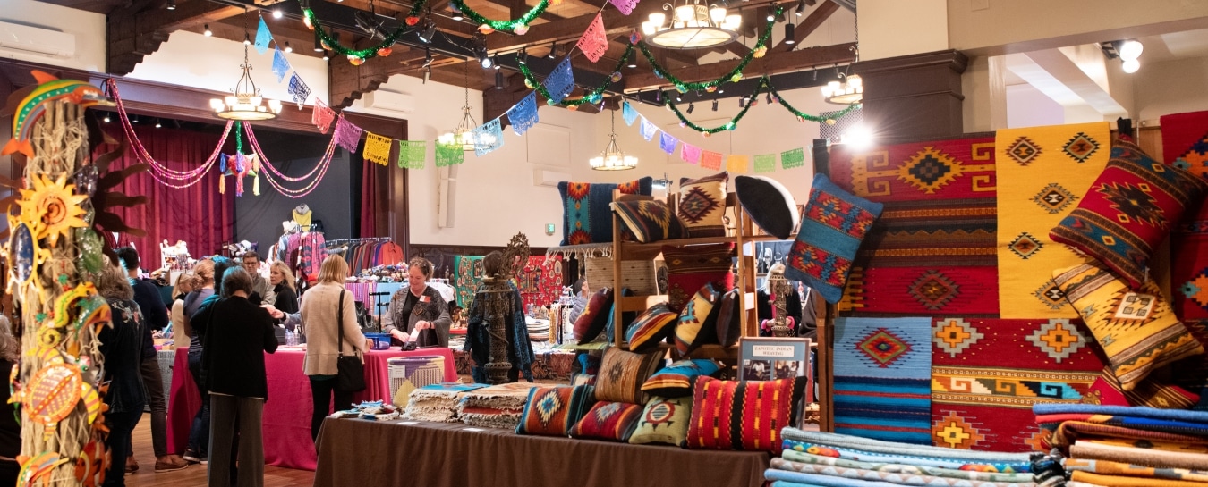 Picture of people shopping at annual  folk & tribal arts marketplace