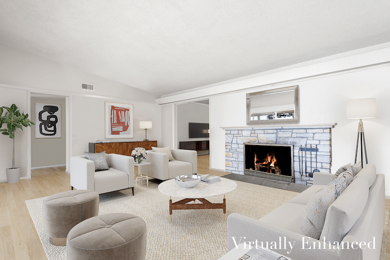 Th einterior of a home that has been staged for sale
