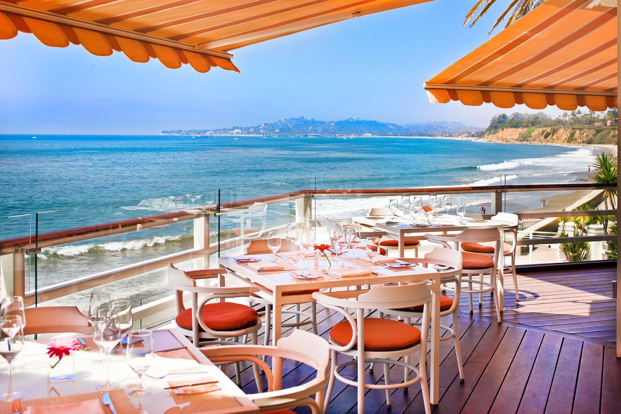 Dining terrace overlooking the Pacific Ocean at the Coral Casino