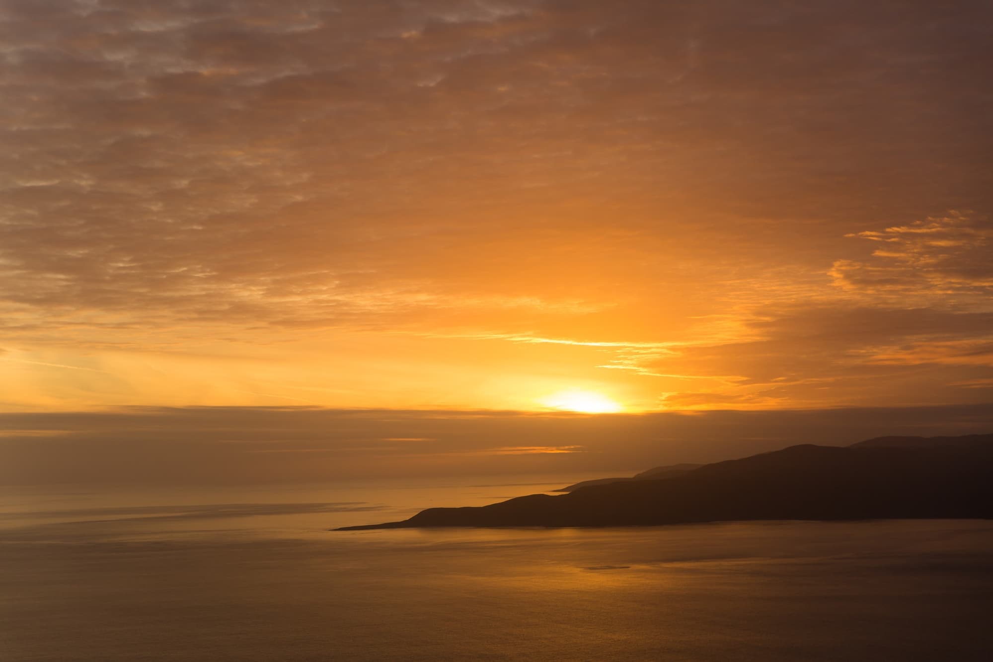 Aerial helicopter shot of the Channel Islands