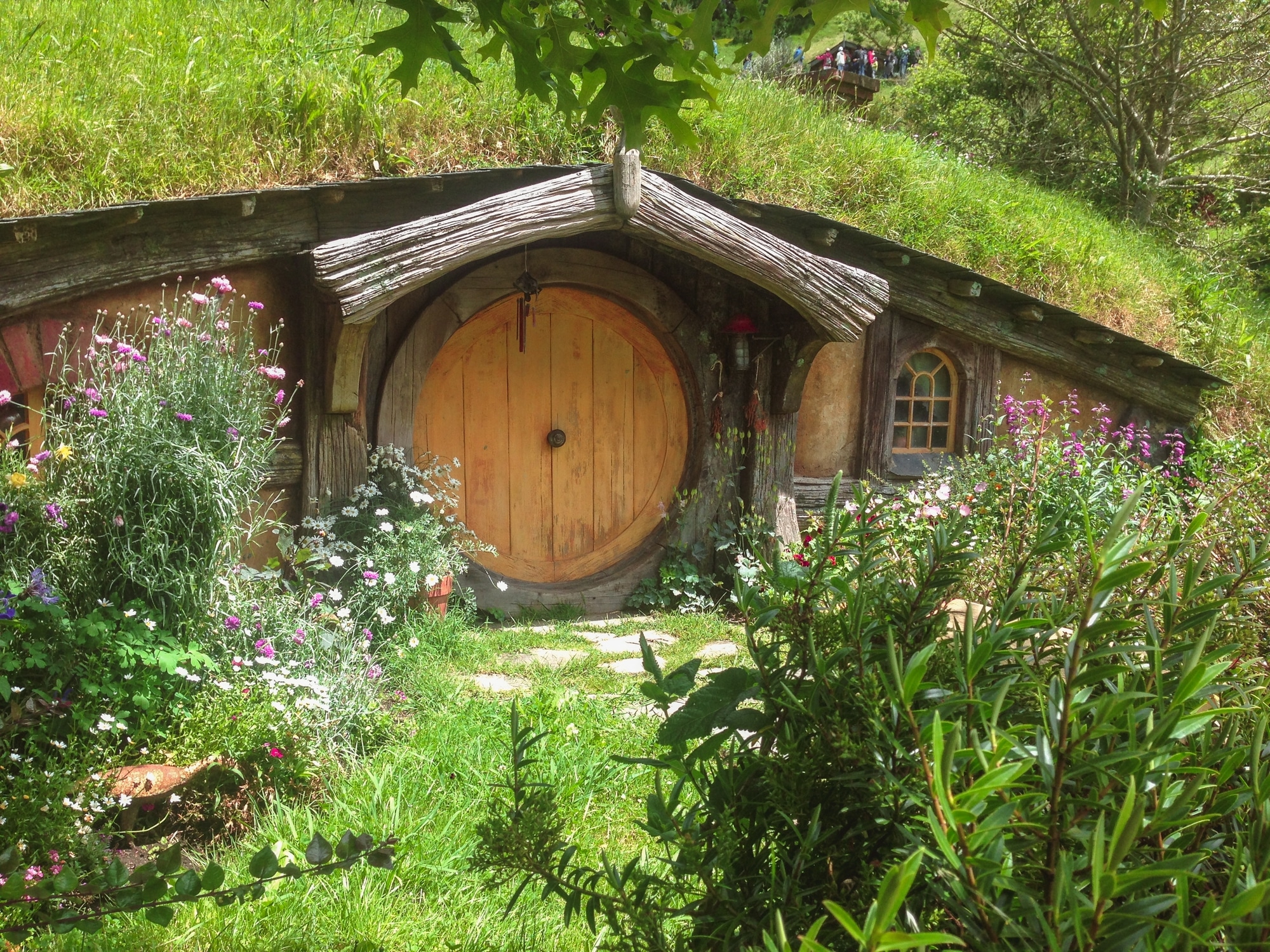 Matamata, New Zealand - December 12th 2019: Hobbiton Movie Set. The famous filming location of The Hobbit and Lord Of The Rings - something that people are copying for their separate backyard office shed.