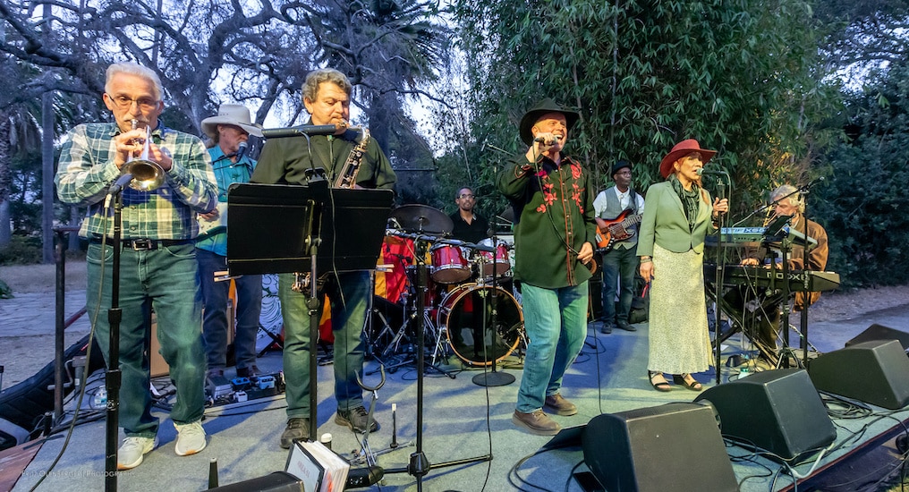 Band playing to entertain people at Old Spanish Days Fiesta