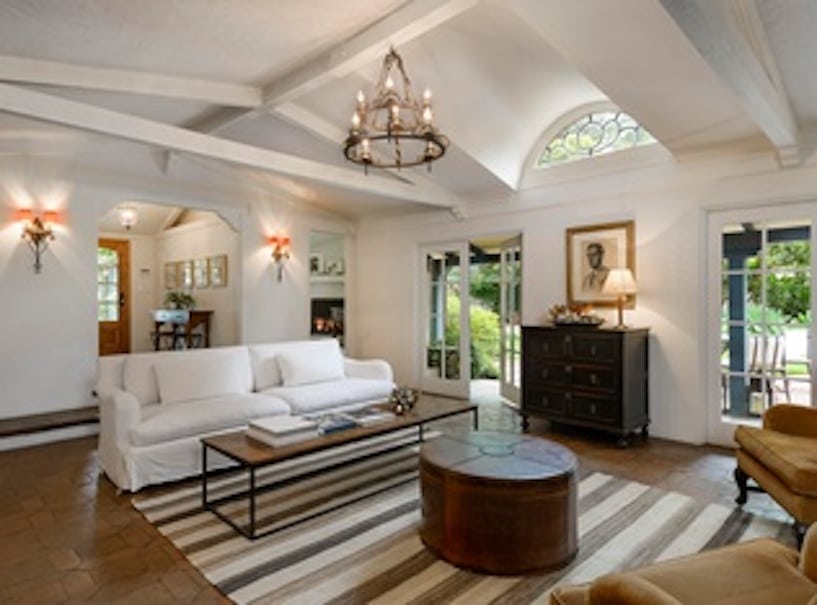 Spacious and beautifully yet casually furnished living room of a Montecito Estate for sale by Cristal Clarke