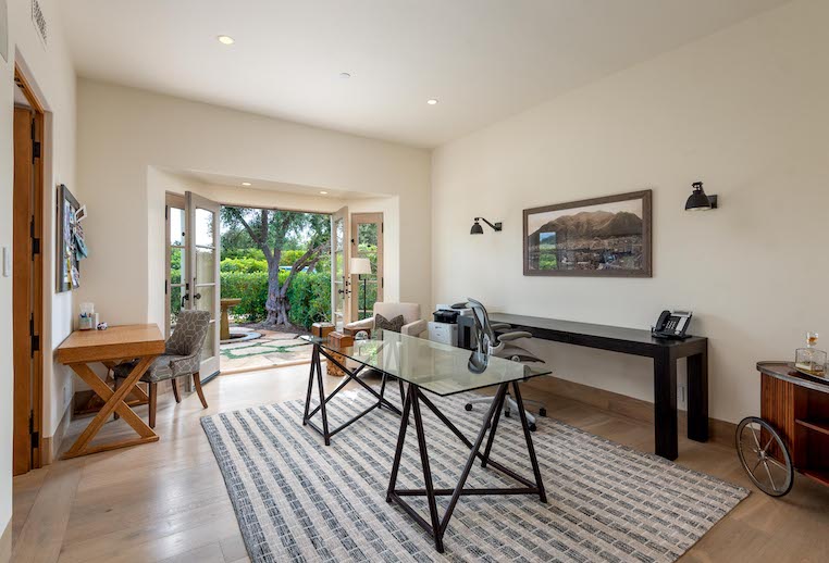 A Minimalist Home Office in an estate that is for sale in Montecito. 