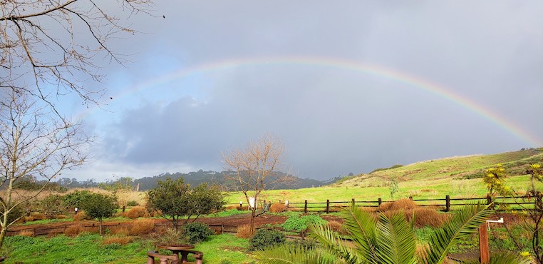 A rainbow at Elings Park, one of the best places to picnic in santa barbara