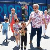 Jeff Bridges at an event with Santa Barbara children