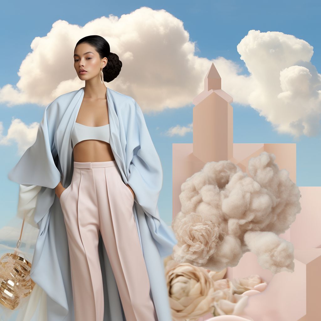 Glam Fashion Mood Board: Powder Blue, Soft Pink & Beige