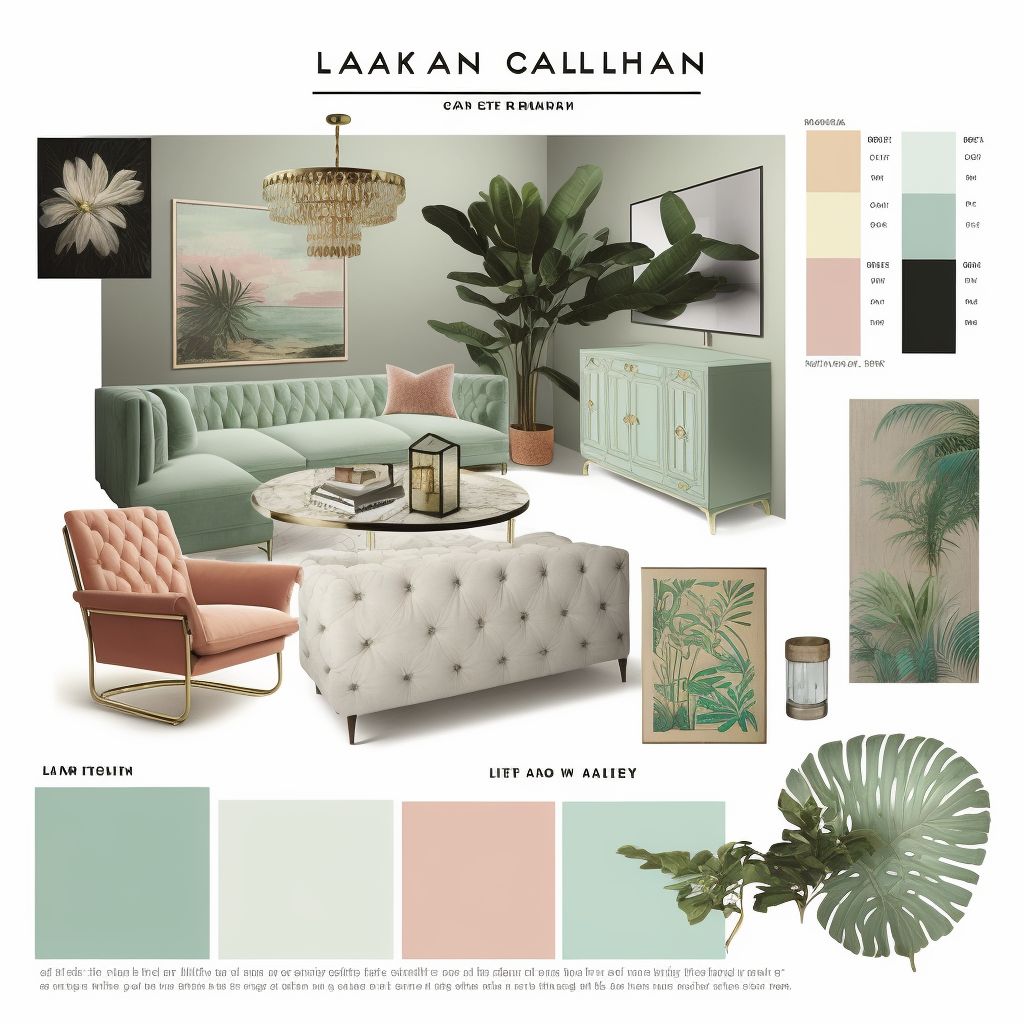 Bohemian Living Room Bliss: Mint Green, Light Yellow & Peach