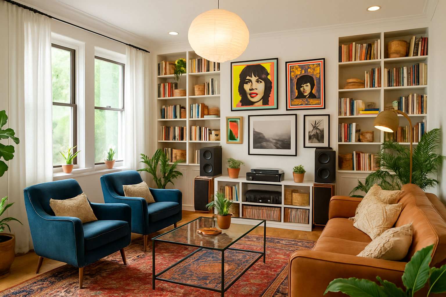 Bohemian Living Room: Eclectic Elegance & Natural Light