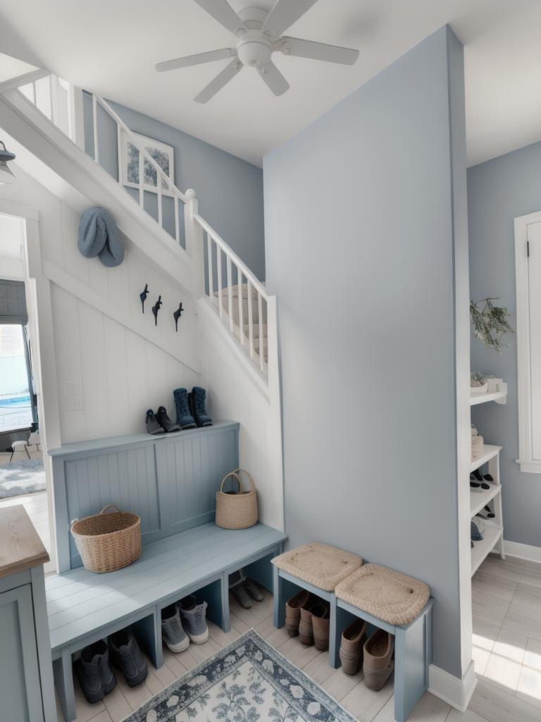Coastal Mudroom: Slate Blue, Grey & Teal Elegance