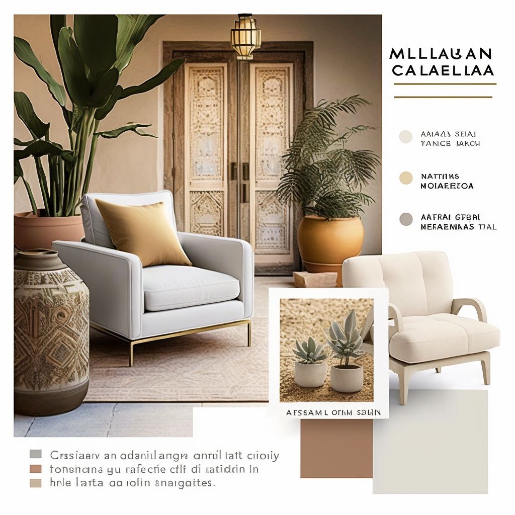 Moroccan Garden Retreat: White, Beige & Light Brown Harmony