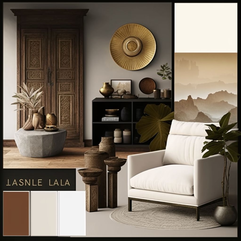 Asian Zen Living Room: White, Beige & Light Brown Serenity