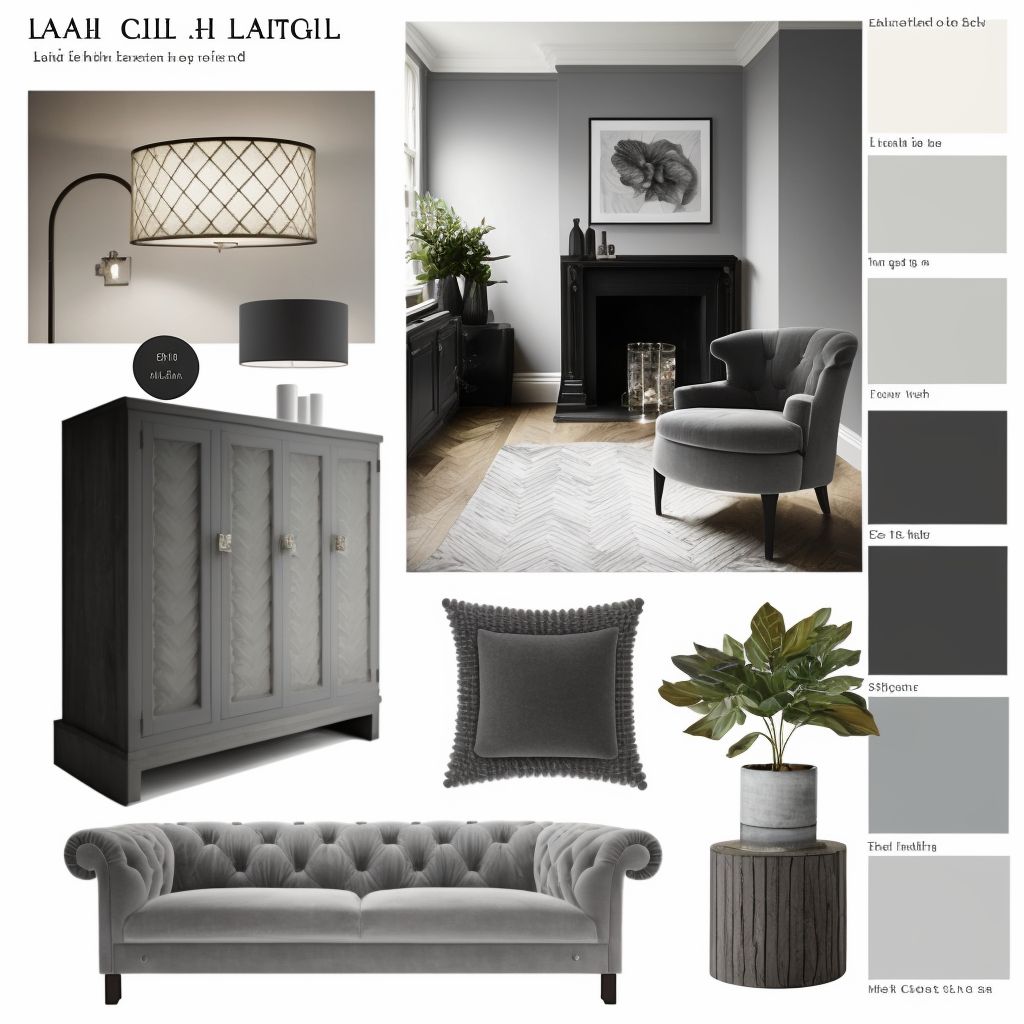 Contemporary Living Room: Charcoal & Silver Harmony