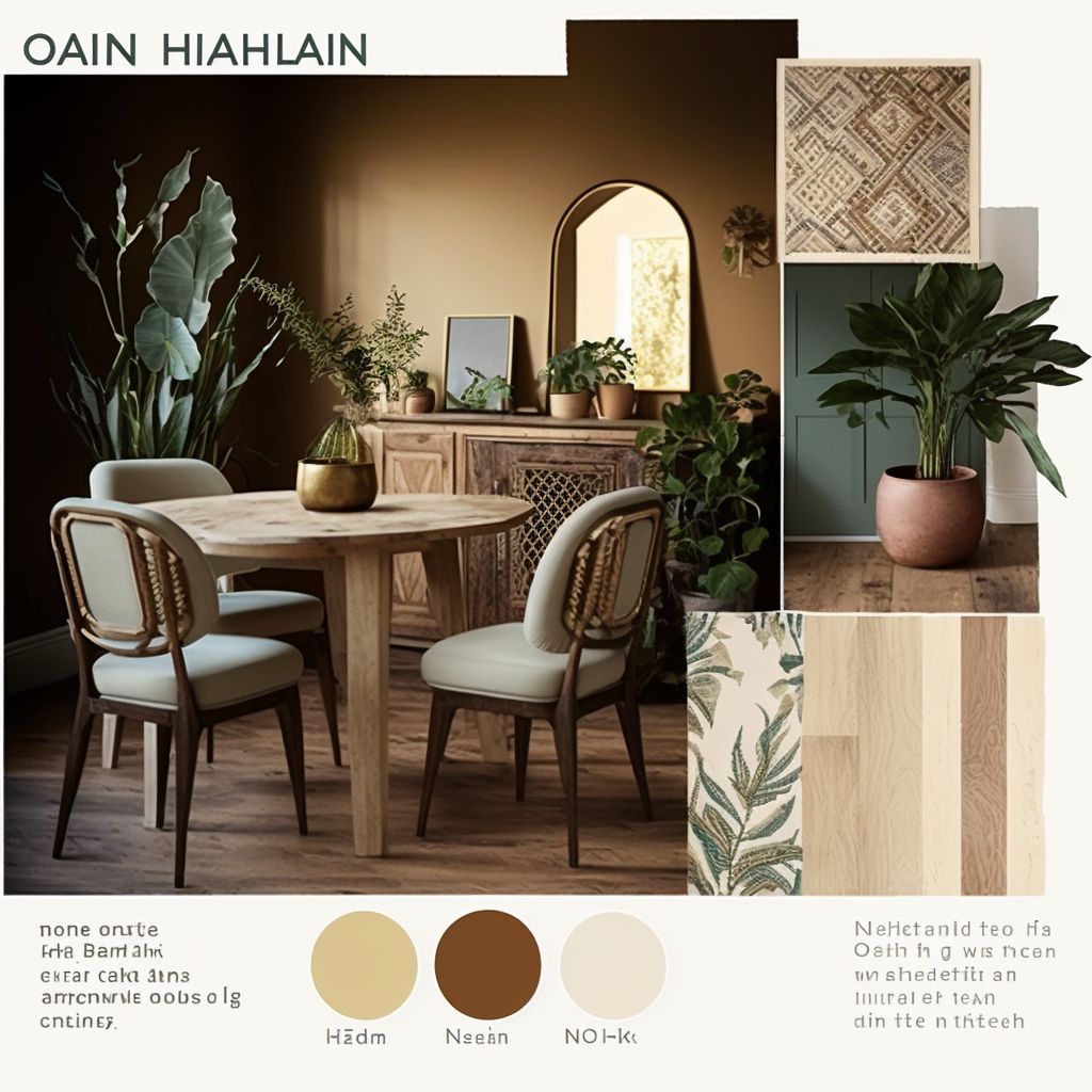 Bohemian Dining Room Charm: Tan & Beige Elegance