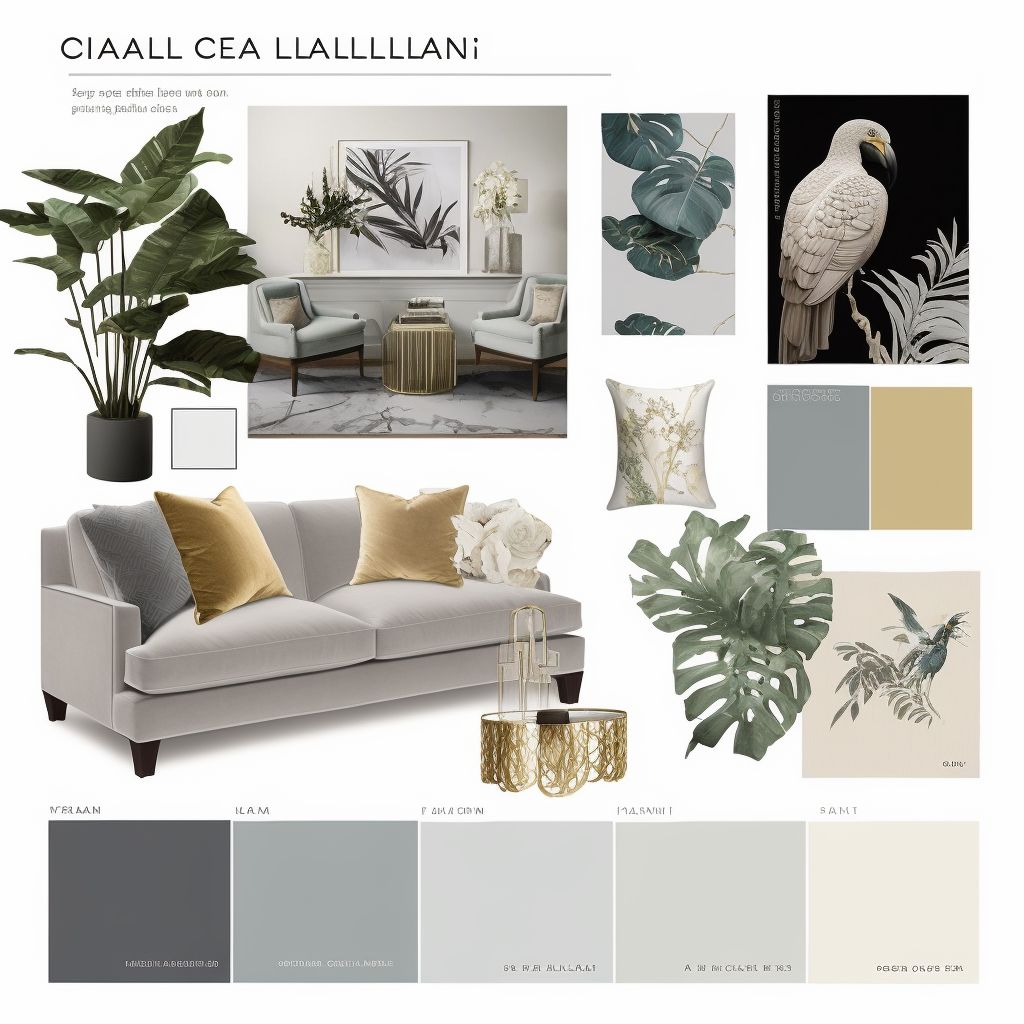 Tropical Living Room Oasis: Grey & Beige Tranquility