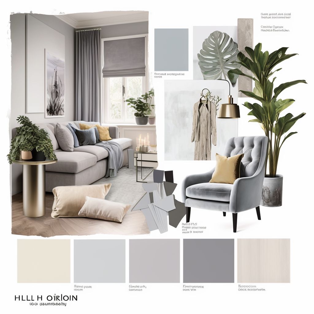 Contemporary Living Room Elegance: Grey & Beige Harmony