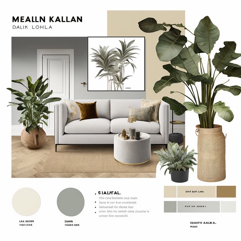 Tropical Living Room Retreat: Light Grey & Beige Harmony