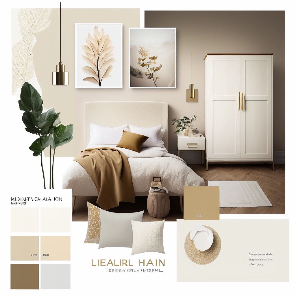 Modern Bedroom Elegance: White, Beige & Light Brown