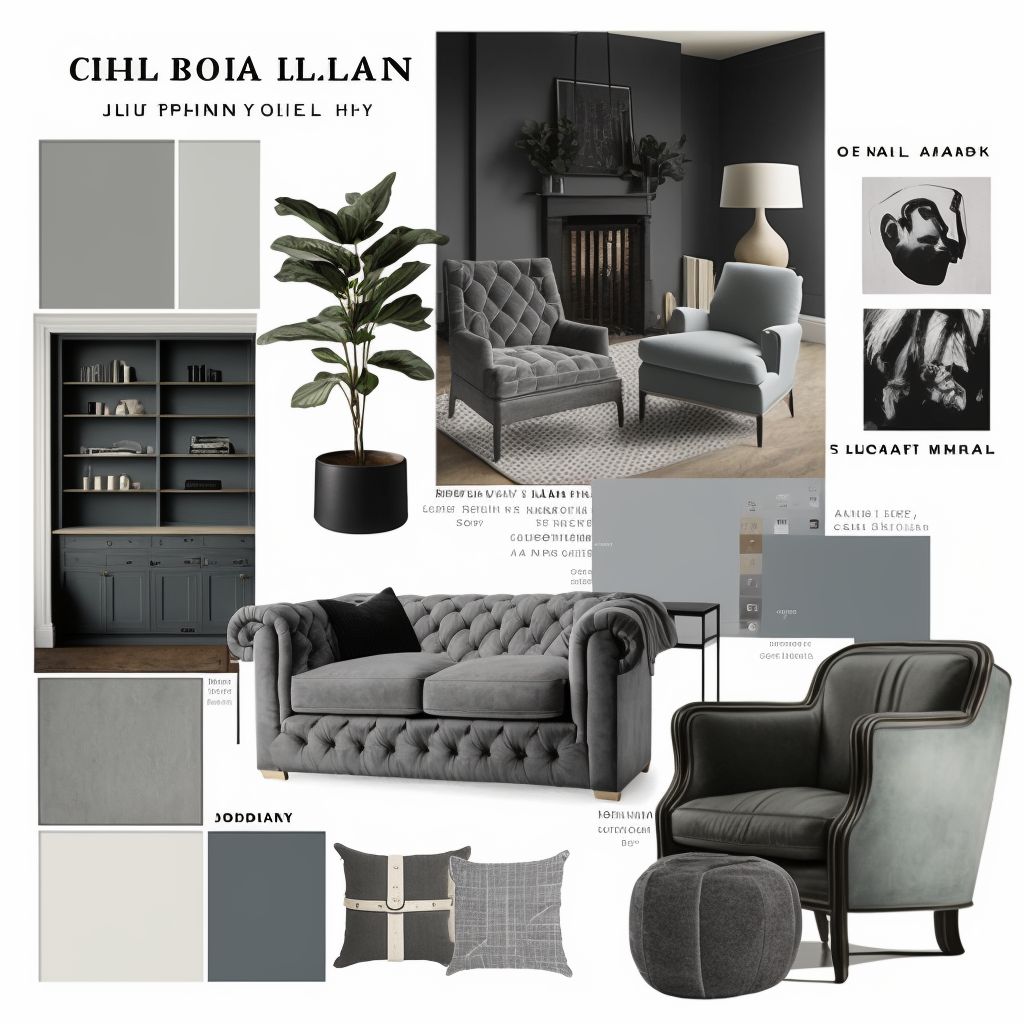 Industrial Living Room: Cool Grey Elegance