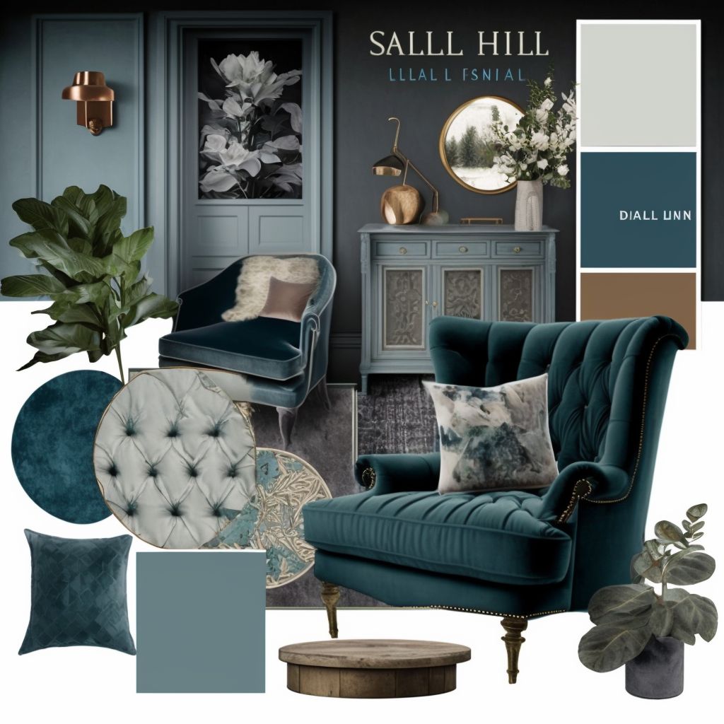 Shabby Chic Living Room: Slate Blue, Grey & Teal Harmony