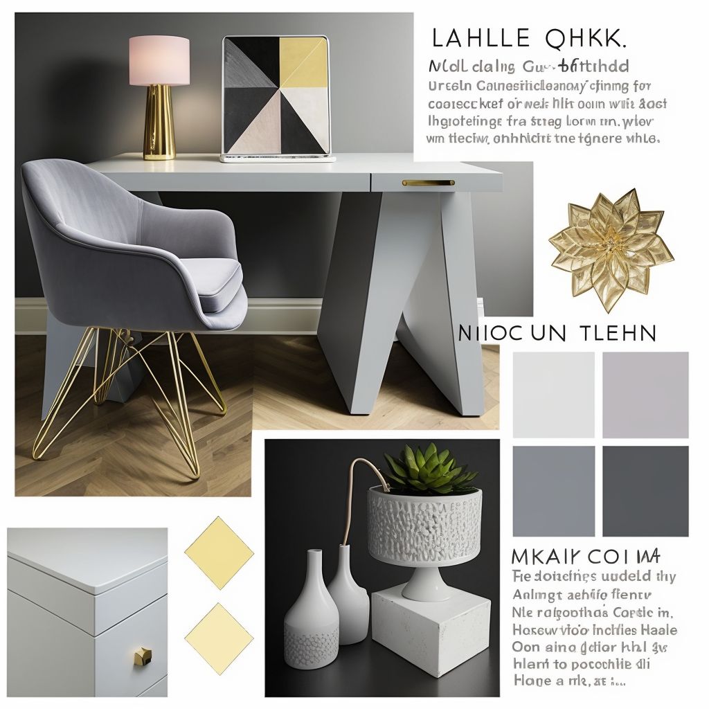 Modern Home Office Elegance: White, Light Grey & Dark Grey