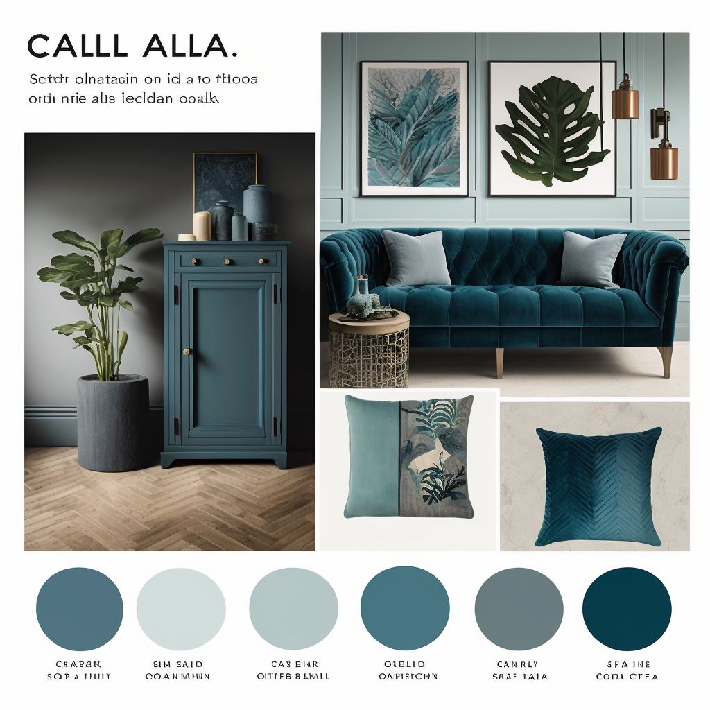 Coastal Living Room with Slate Blue, Grey, and Teal Accents