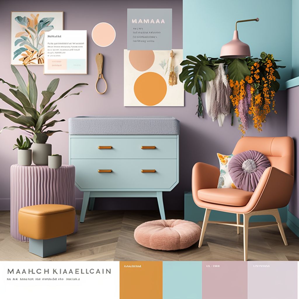 Scandinavian Nursery with Light Orange, Purple & Blue Accents