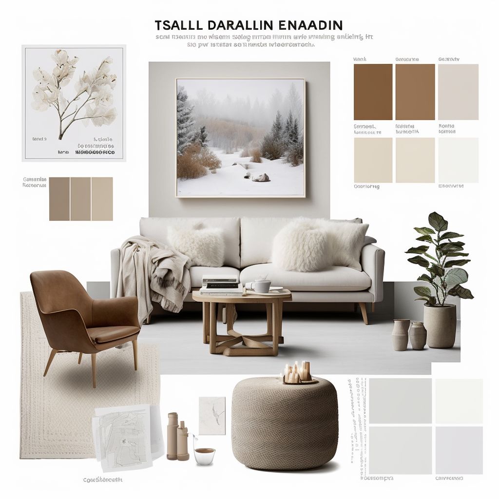 Scandinavian Living Room Serenity: White, Beige & Light Brown