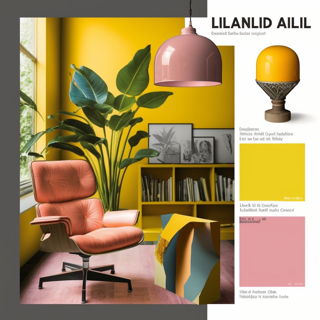 Vibrant Industrial Library: Yellow, Orange & Pink Fusion