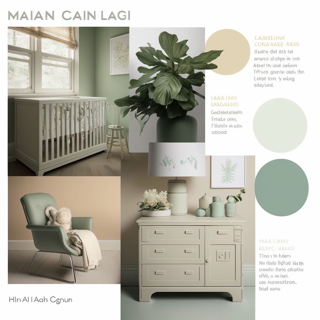 Modern Nursery: Elegant Design with Tan, Beige, Ivory & Green