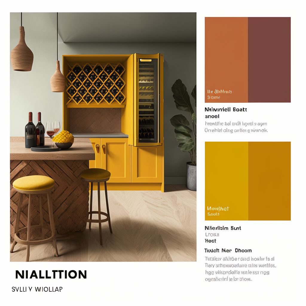 Scandinavian Wine Cellar: Elegant Design with Rust, Terra Cotta & Mustard