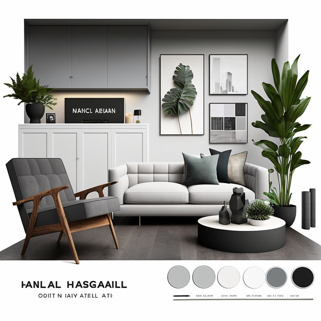 Sleek Modern Living Room: White & Grey Elegance