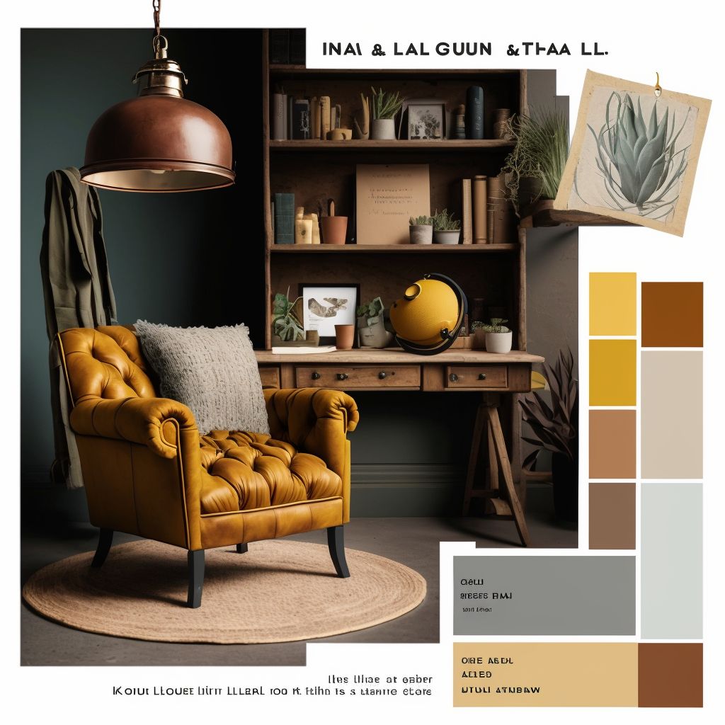 Rustic Library Retreat: Rust, Terra Cotta & Mustard Yellow