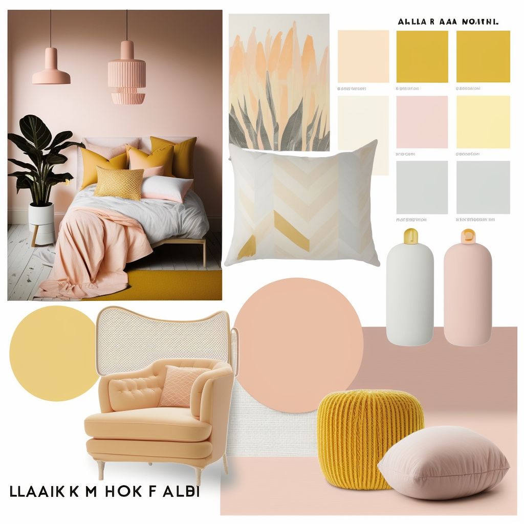 Scandinavian Pastel Bedroom: Day Bed & Mustard Accents