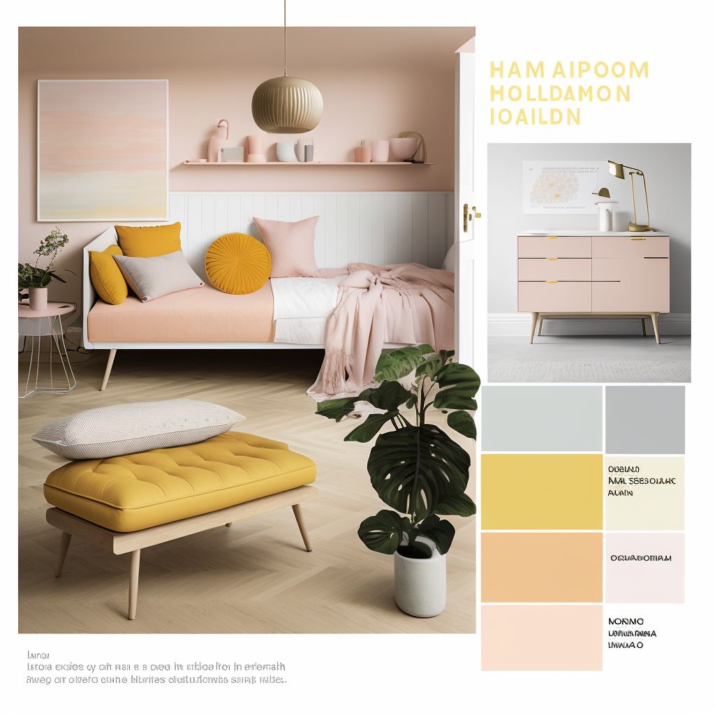 Scandinavian Bedroom Haven: Pastel Hues & Mustard Accents