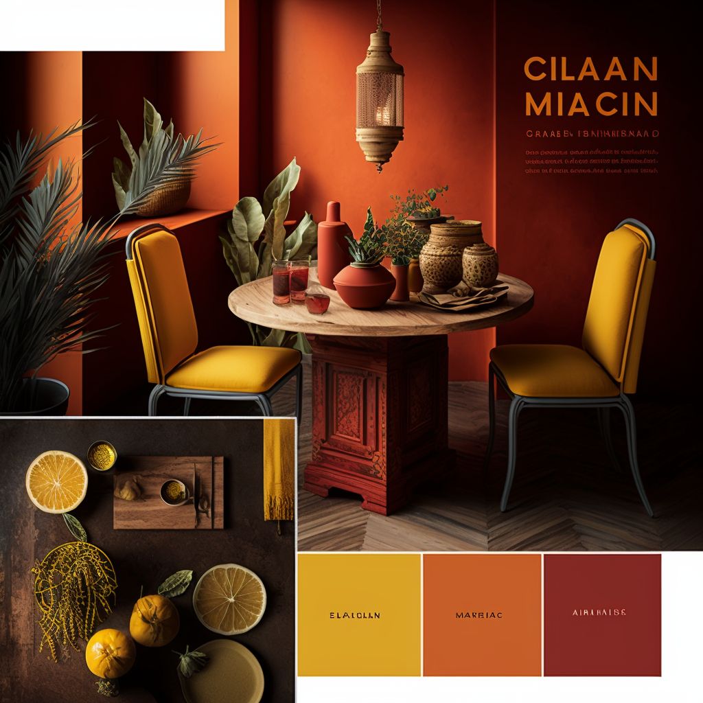 Mediterranean Dining Room: Vibrant Red, Orange & Yellow