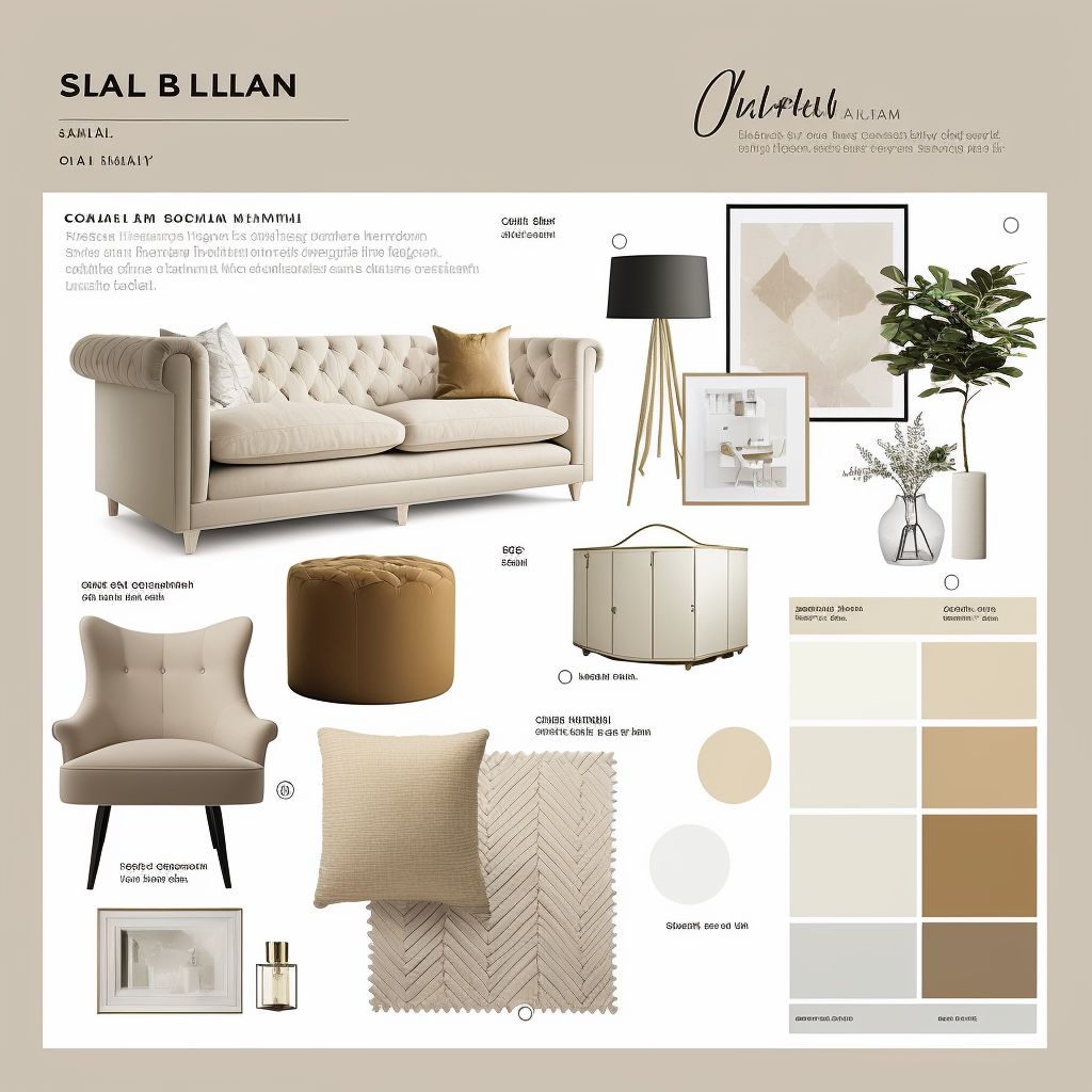 Scandinavian Living Room: Tan, Beige & Ivory Elegance