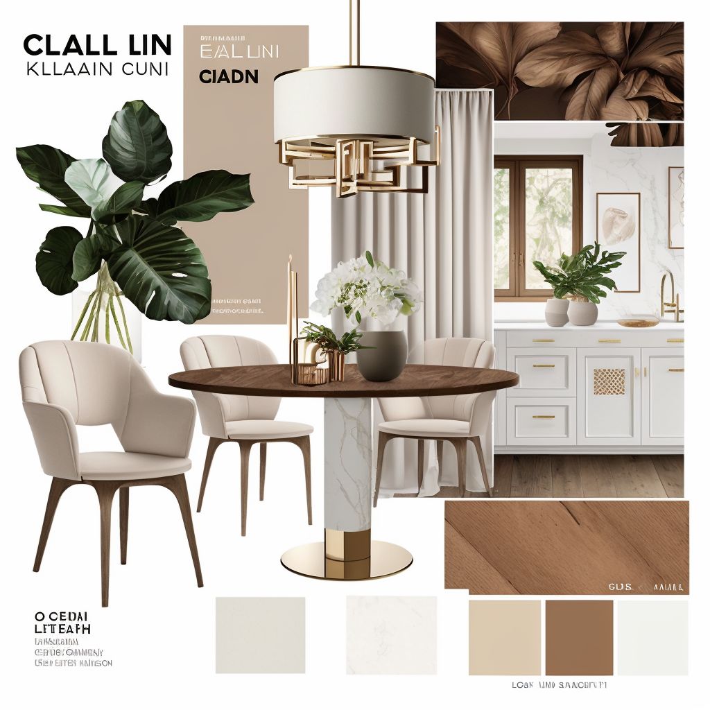 Chic Modern Dining Room with White, Beige & Light Brown