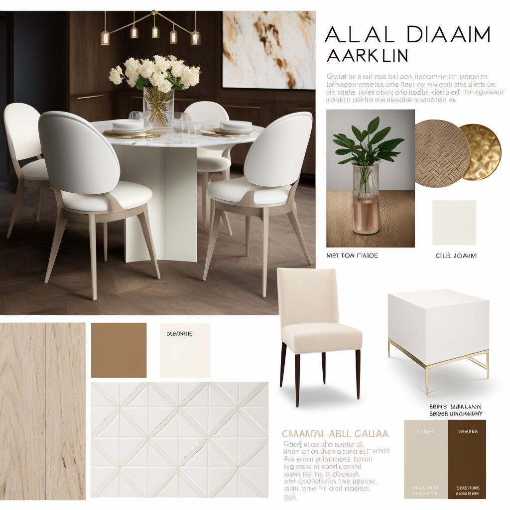 Elegant Modern Dining Room with White, Beige & Light Brown