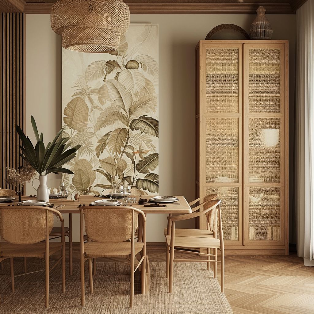 Tropical Dining Room: Tan, Beige & Ivory Elegance