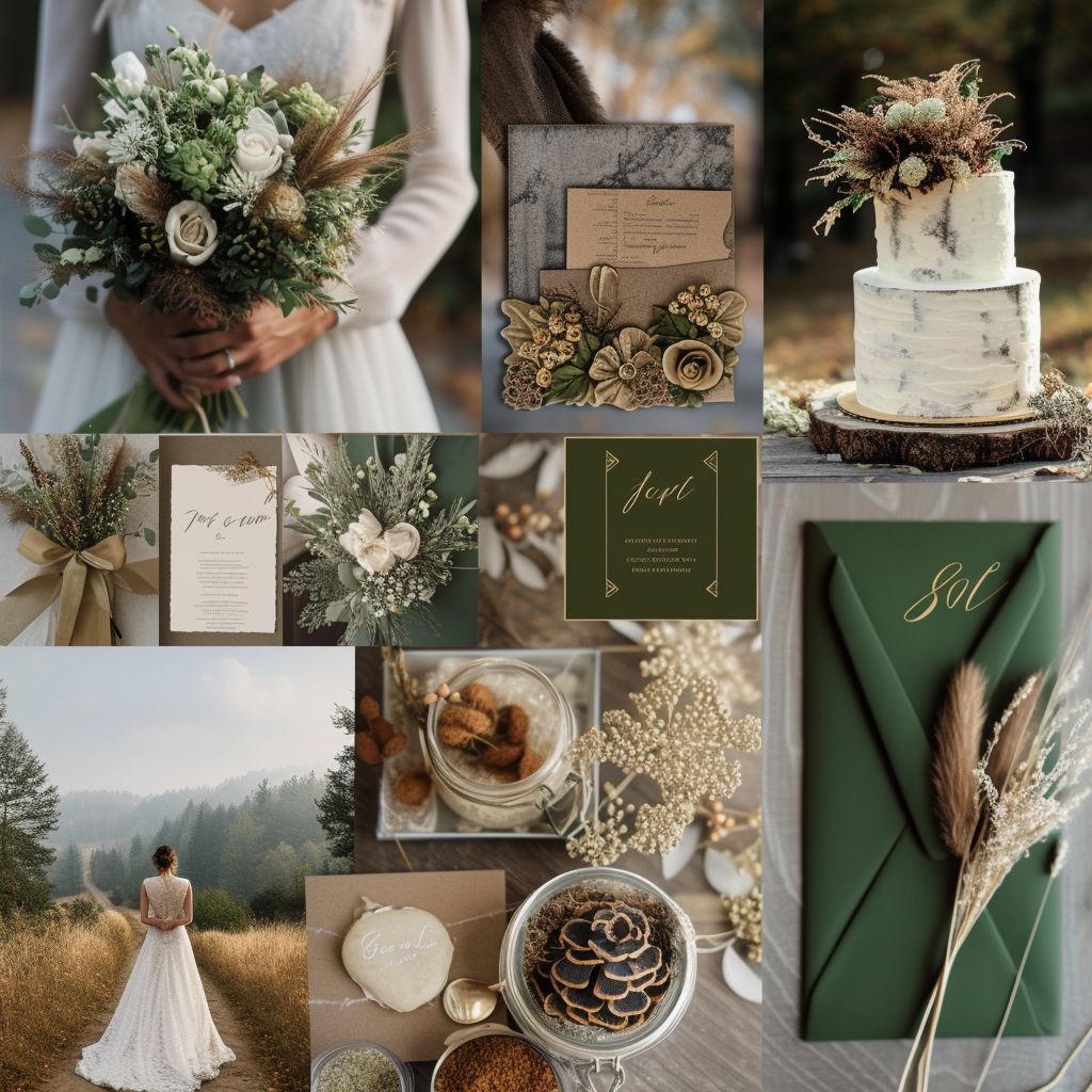 Rustic Wedding: Forest Green, Brown & Cream Charm