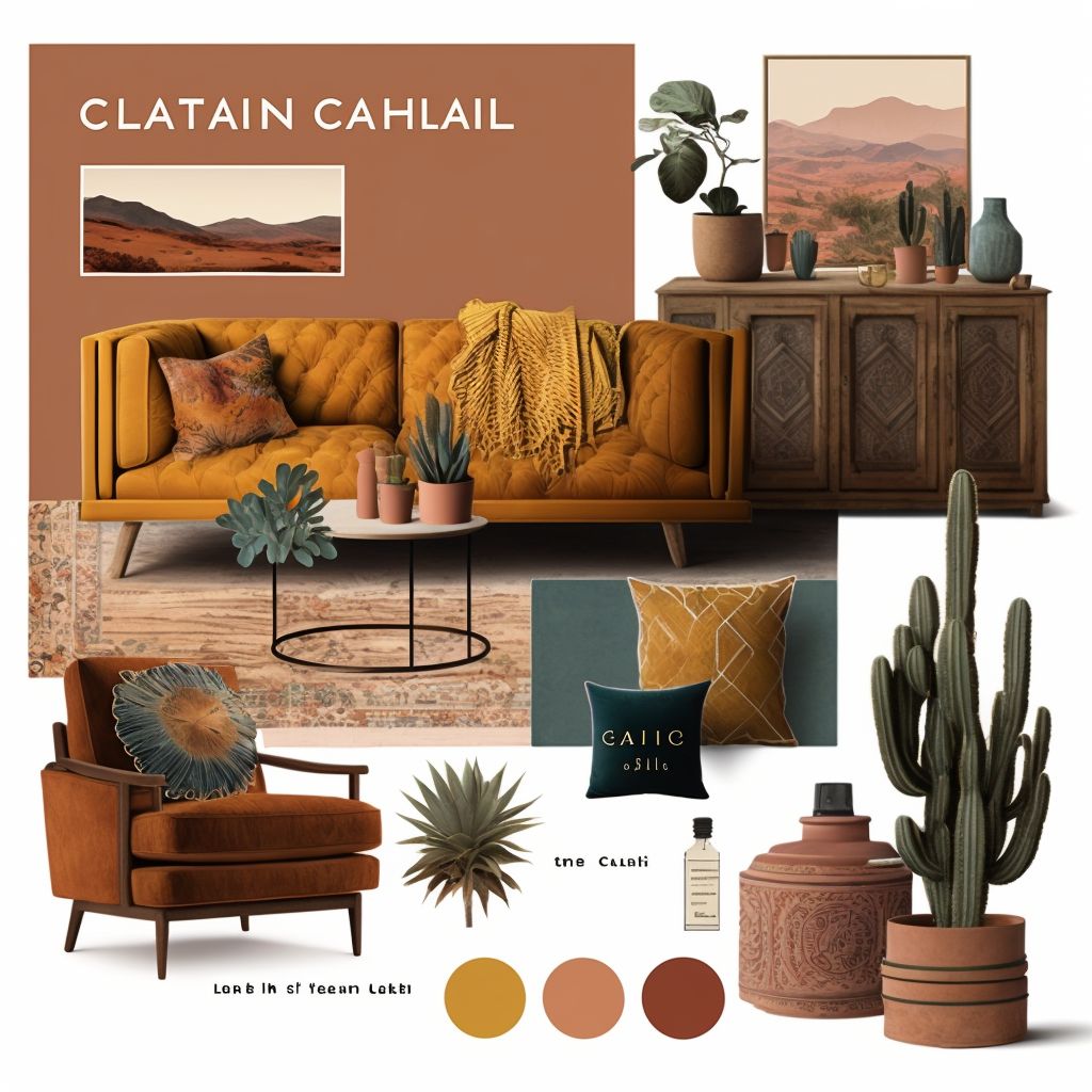 Minimalist Living Room: Warm Rust, Terra Cotta & Mustard