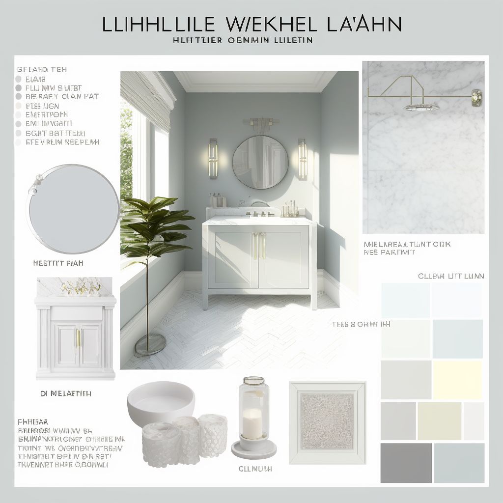 Boho Bliss: White & Light Grey Bathroom Design